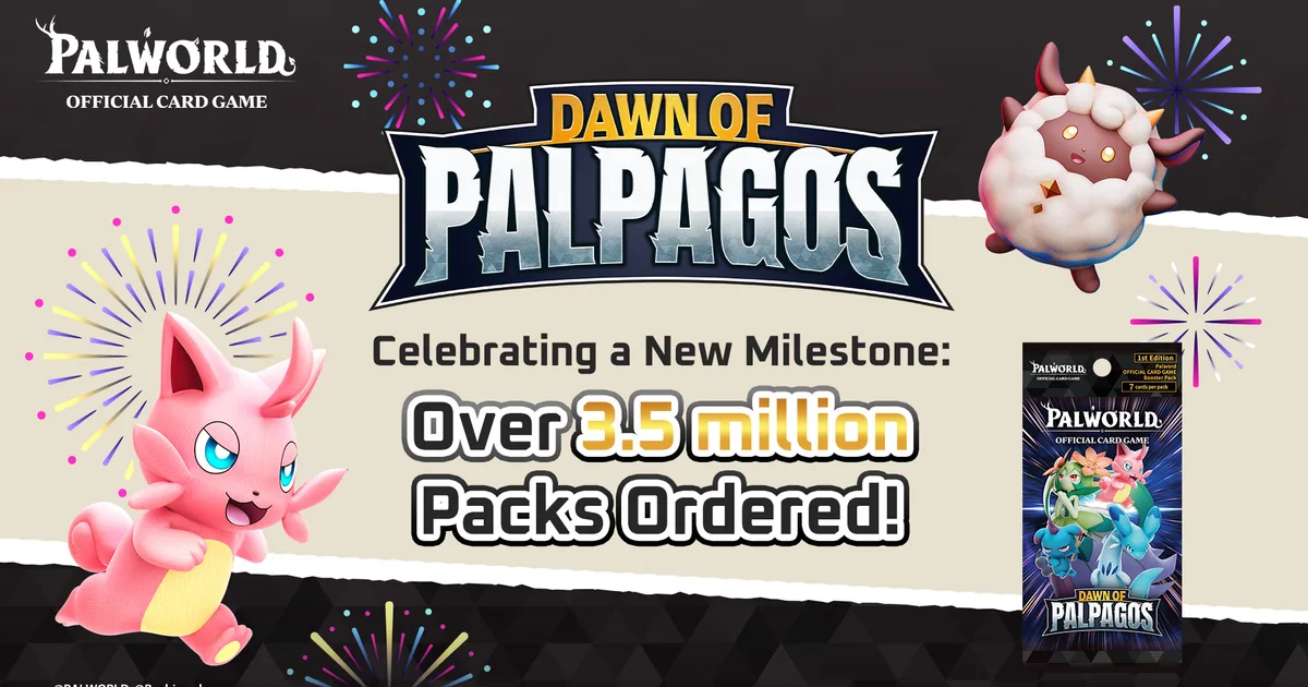 Palworld OFFICIAL CARD GAME officially hits 3.5 million pack sales worldwide!
